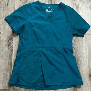 Adar Women's Short Sleeve Teal scrub top